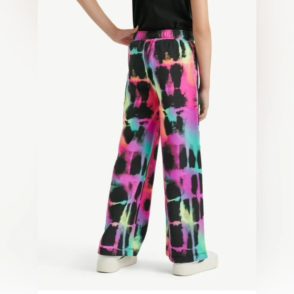 Justice Girls Fleece Wide Leg Pants Multicolor